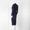 Veronica Beard Dark Denim Wrap Dress with Buckled Closure
