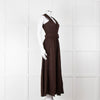 Adolfo Dominguez Brown Micro Pleat Jumpsuit
