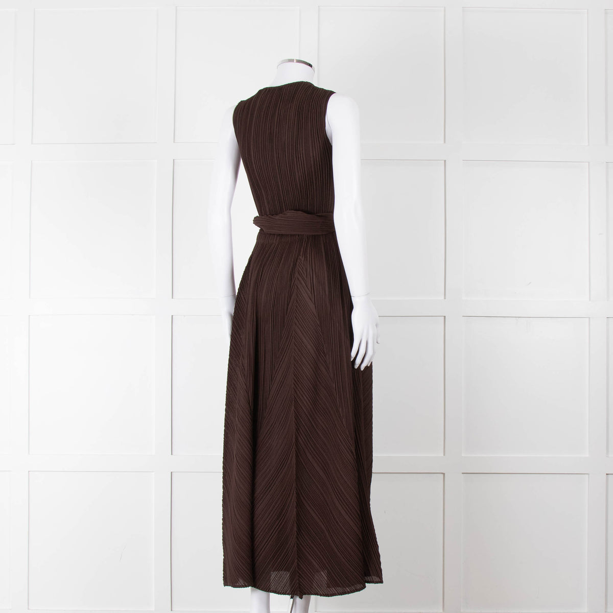 Adolfo Dominguez Brown Micro Pleat Jumpsuit