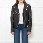 Victoria Beckham Black Lamb Skin Biker Jacket