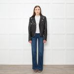 Victoria Beckham Black Lamb Skin Biker Jacket