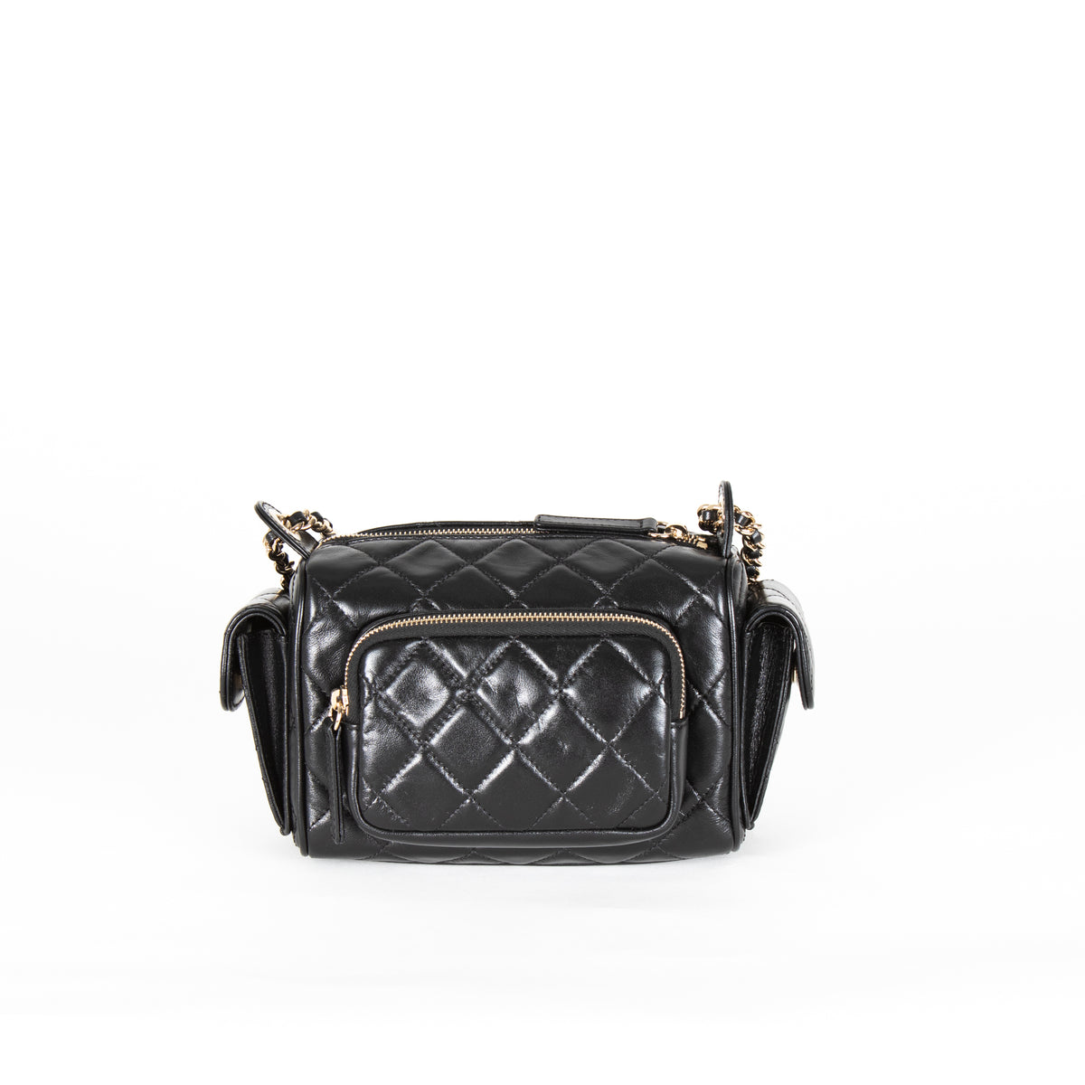 Chanel Black Quilted Small Multi Pockets Camera Bag