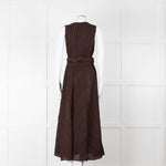 Adolfo Dominguez Brown Micro Pleat Jumpsuit