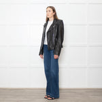 Victoria Beckham Black Lamb Skin Biker Jacket