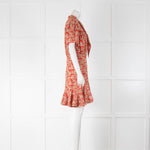 Sandro Red Paisley Print Fit And Flare Dress