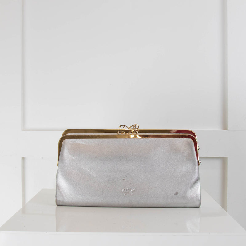 Anya Hindmarch Silver Purse Clasp Clutch