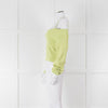 Self Portrait Light Green Rib Knit Fitted Cropped Jumper