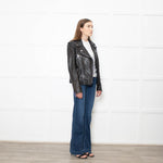 Victoria Beckham Black Lamb Skin Biker Jacket