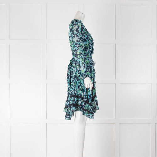 Zimmermann Blue Floral Wrap Dress