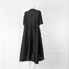 Pleats Please Black Plisse V Neck Dress with Short Sleeves
