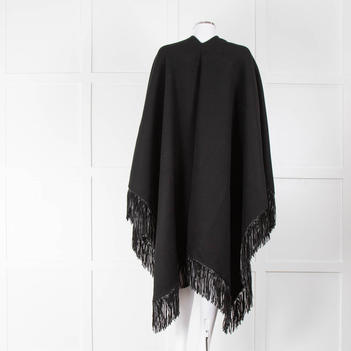 Joseph Black Wool Cape with Tassels
