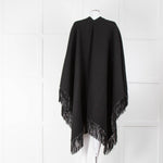 Joseph Black Wool Cape with Tassels