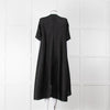 Pleats Please Black Plisse V Neck Dress with Short Sleeves