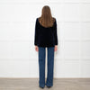 Sandro Blue Velvet Double Breasted Blazer