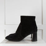 Tods Black Suede Block Heel Boots