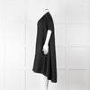 Pleats Please Black Plisse V Neck Dress with Short Sleeves