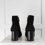 Tods Black Suede Block Heel Boots