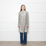 Sportmax Metallic Black Floral Jacquard Coat