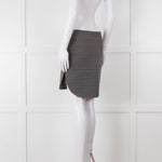 Brunello Cucinelli Grey Striped Cotton Mini Skirt