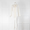Khaite Cream Silk Blouse With Neck Tie