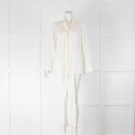 Khaite Cream Silk Blouse With Neck Tie