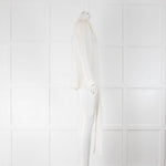 Khaite Cream Silk Blouse With Neck Tie