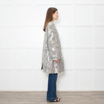 Sportmax Metallic Black Floral Jacquard Coat