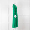 Maje Green Flowy Long Sleeve Midi Dress