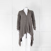 Rick Owens Grey Wool Waterfall Cardigan