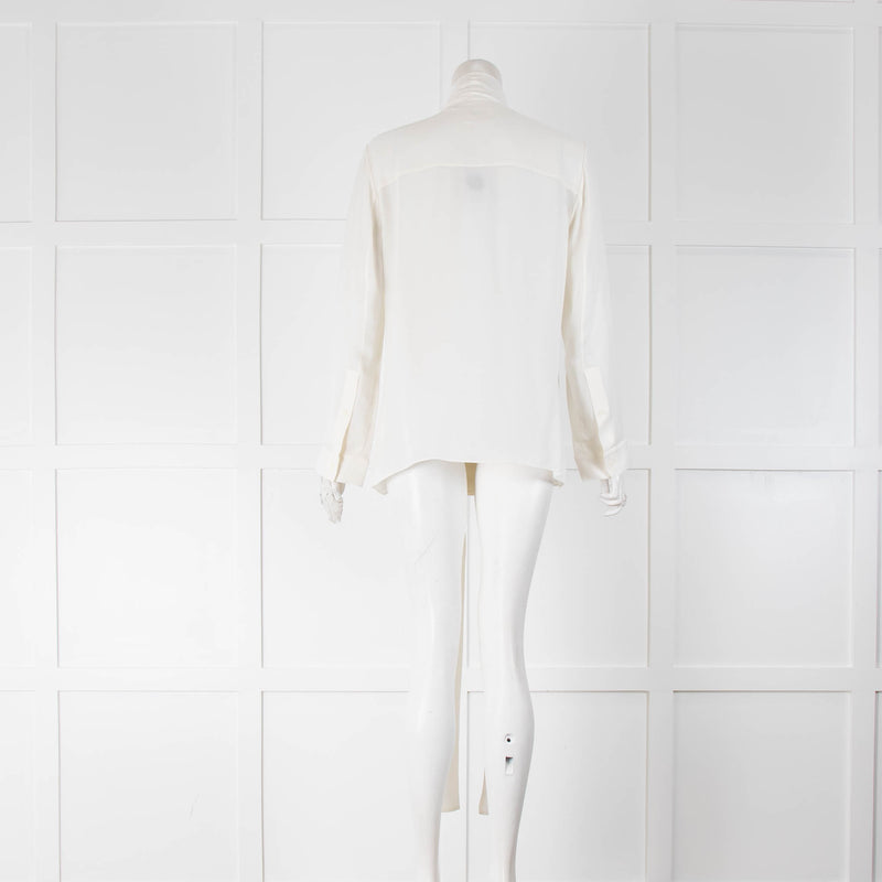 Khaite Cream Silk Blouse With Neck Tie