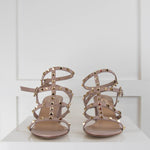 Valentino Rocktsud Beige Block Heel Sandal