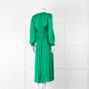 Maje Green Flowy Long Sleeve Midi Dress