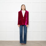 NRBY Hot Pink Velvet Blazer Jacket