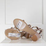 Valentino Rocktsud Beige Block Heel Sandal