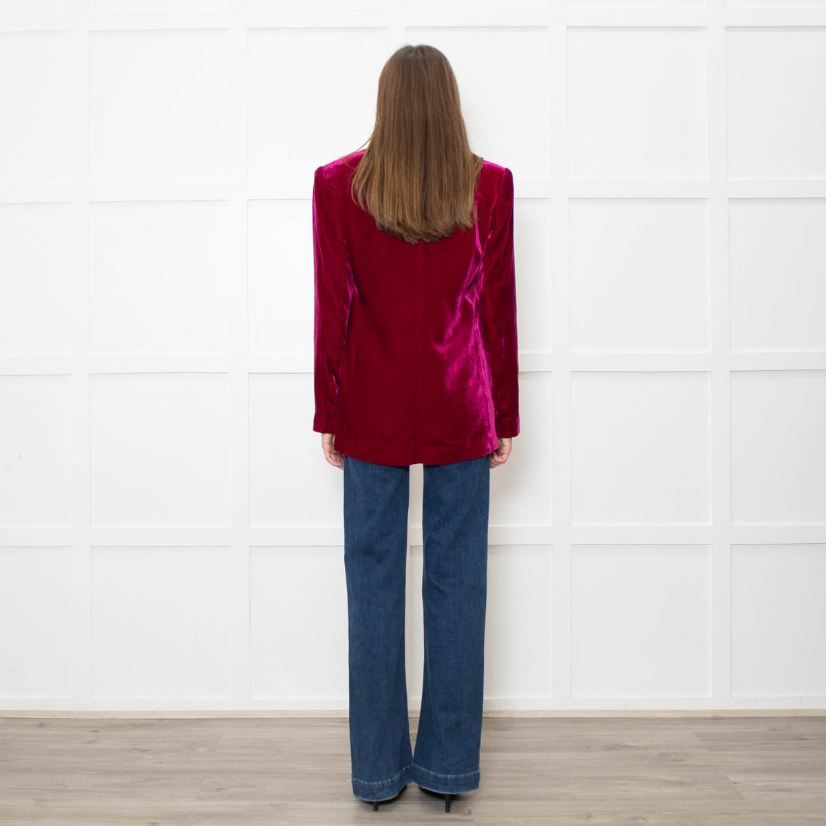NRBY Hot Pink Velvet Blazer Jacket