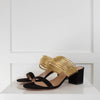 Aquazzura Black Sandal Gold Leather Straps