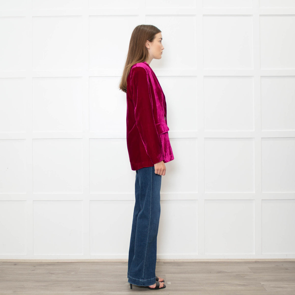 NRBY Hot Pink Velvet Blazer Jacket