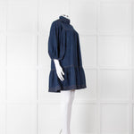 Zimmermann Dark Denim Smocked Mini Dress