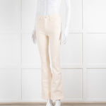 Mother Cream Denim The Weekender Flared Jeans