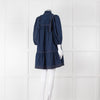 Zimmermann Dark Denim Smocked Mini Dress