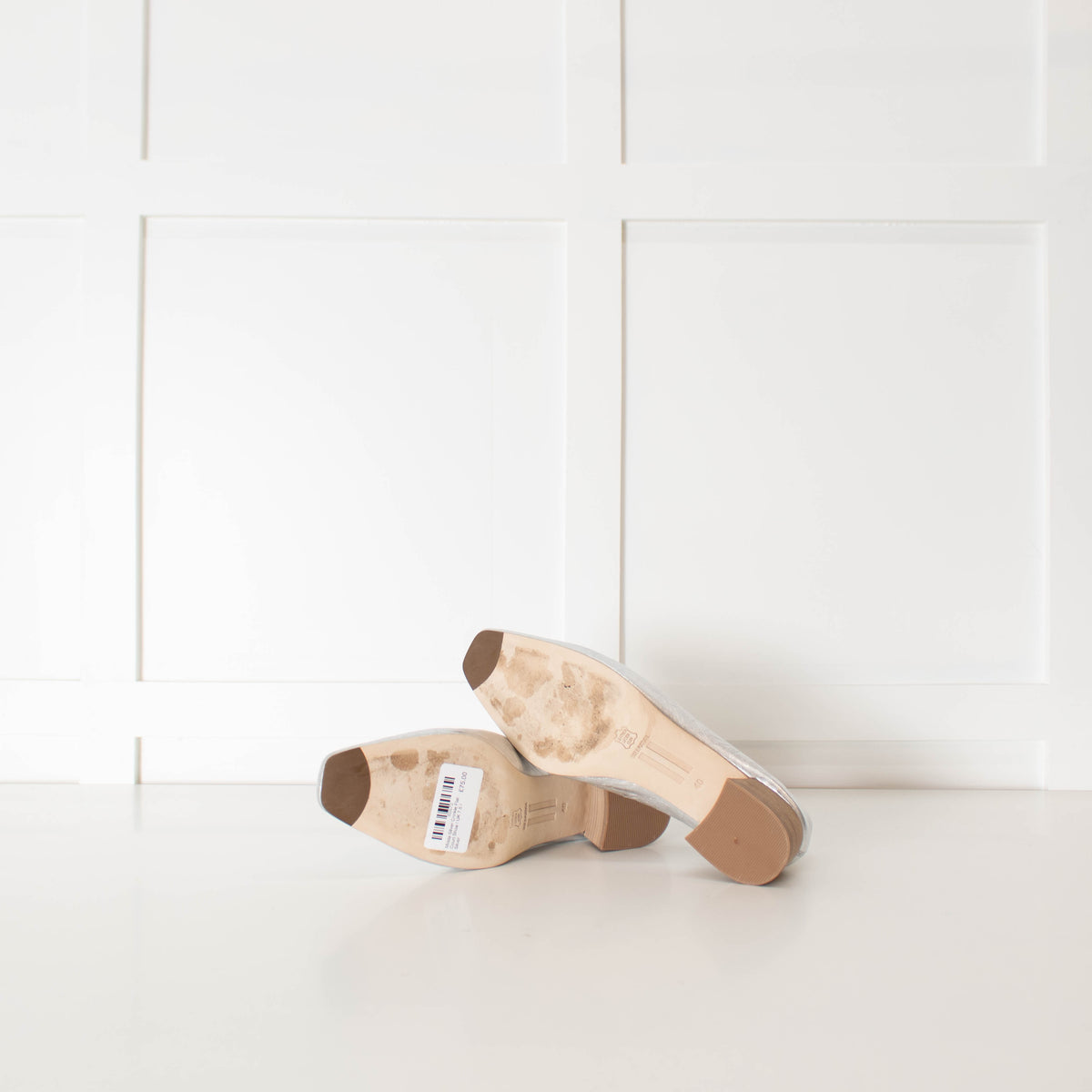 Miista Silver Crinkle Flat Court Shoe