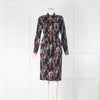 Gabriella Hearst Navy Multi Colour Geo Print Dress