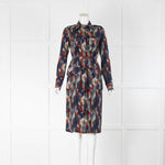 Gabriella Hearst Navy Multi Colour Geo Print Dress