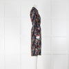 Gabriella Hearst Navy Multi Colour Geo Print Dress