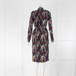Gabriella Hearst Navy Multi Colour Geo Print Dress
