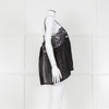 Maurizio Black Lace And Linen Strap Tie Back Top