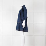 Zimmermann Dark Denim Smocked Mini Dress