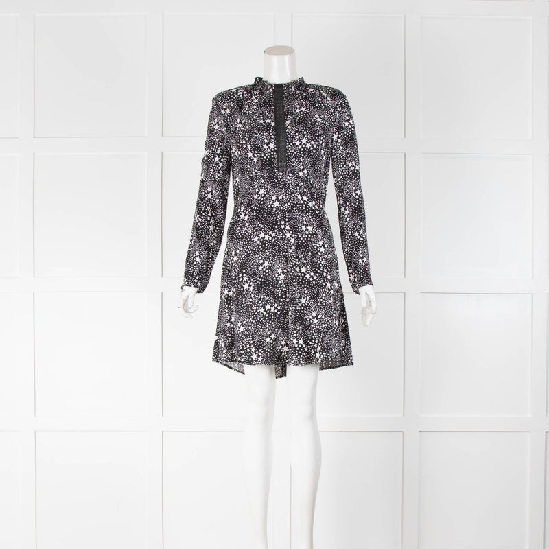 Maje Black And White Star Dress