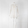 By Malene Birger White Self Spot Tie Neck Short Sundress