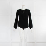 Etoile By Isabel Marant Black Long Sleeve Button Front Top